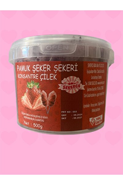 Konsantre Pamuk Şeker Tozu 500 gr - Pembe Çilek Aromalı ve Renklendirici Karışım (Yüksek Verimli)