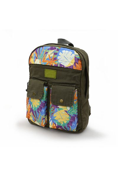 Old Cotton 7224 Green Back School Travel 15,6 ιντσών Laptop Daily Notebook Βαμβακερή τσάντα από καμβά