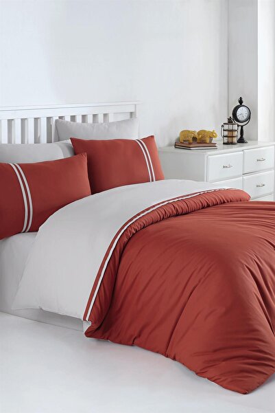 Cotonbox Ecosse Ranf Kremit-Gri Double Duvet Cover Set