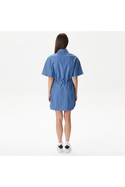 Lacoste Kadın Straight Fit Denim Mavi Elbise