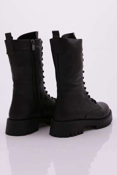 DGN Dámské šněrovací kozačky černé Napa 326313