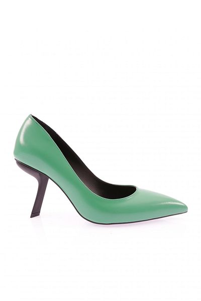 DGN Accesoriu pentru femei cu vârf ascuțit Pantofi cu toc decoltat, cu deschidere verde 2171112859