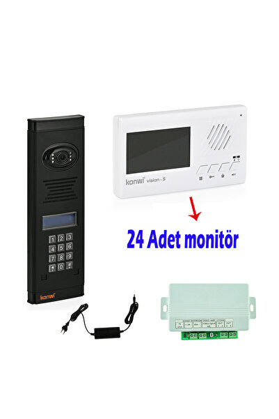 konwi intercom Görüntülü Diafon Seti Apartman Tpi 24 Daire Set Vsions 4,3 Mon...
