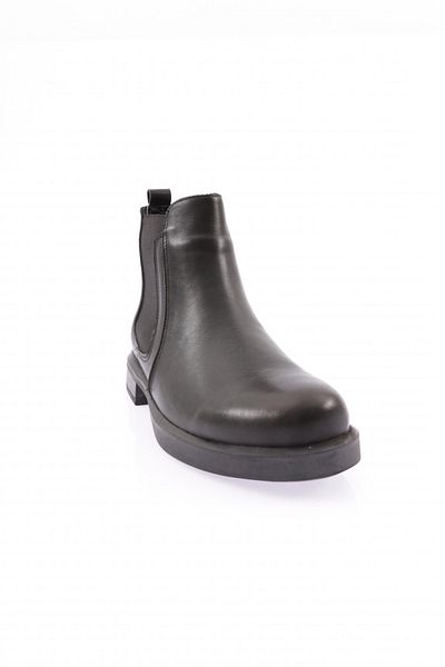 DGN 22531 Women's Stretch Detailed Boots Black Genuine Leather