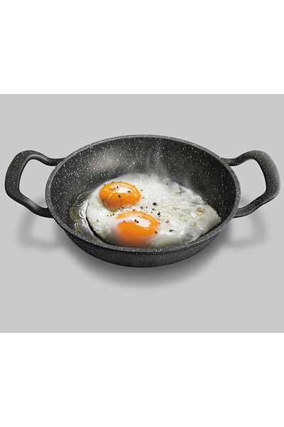 POLENTA Cast Iron Granite 3-Piece Saucepan Set Fireproof Non-Stick