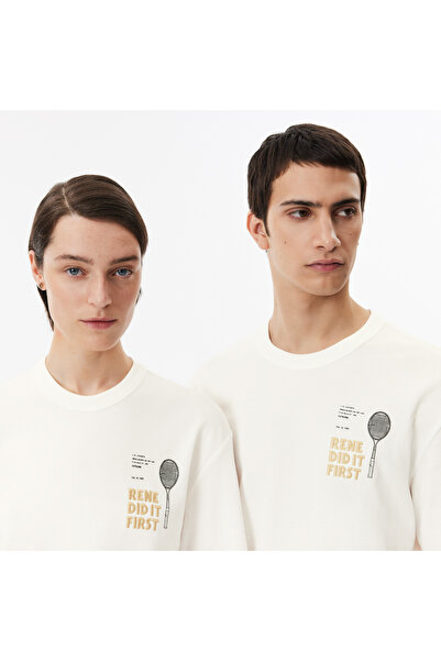 Lacoste Classic Unisex Classic Fit Beyaz T-Shirt