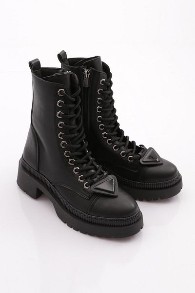 DGN Women's Geometric Accessory Boots Black 211019921027