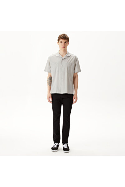 Lacoste Erkek Relaxed Fit Kısa Kollu Gri Gömlek