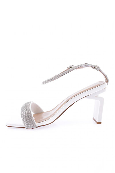 DGN Women's Silver Stone Banded Ankle Strap Heeled Sandals 21101272859