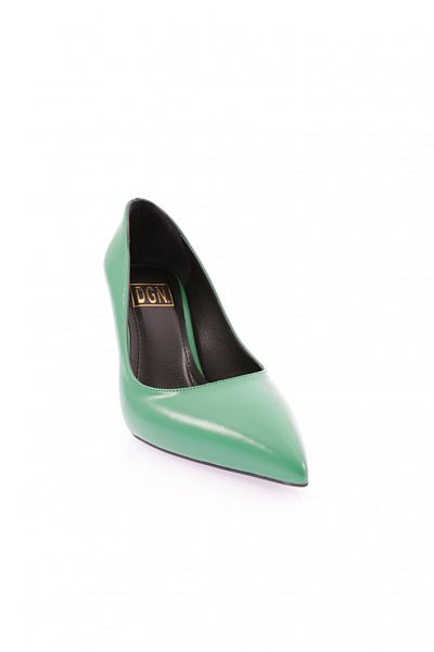 DGN Accesoriu pentru femei cu vârf ascuțit Pantofi cu toc decoltat, cu deschidere verde 2171112859
