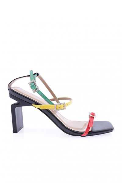 DGN K9004 Women's Blunt Toe Strappy Heeled Sandals