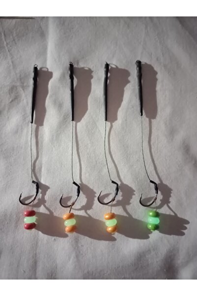 LittoCollection 4 Adet Glow Ve Çift Renk Hacı Boncuklu Sazan Rig Takımı ( Gec...
