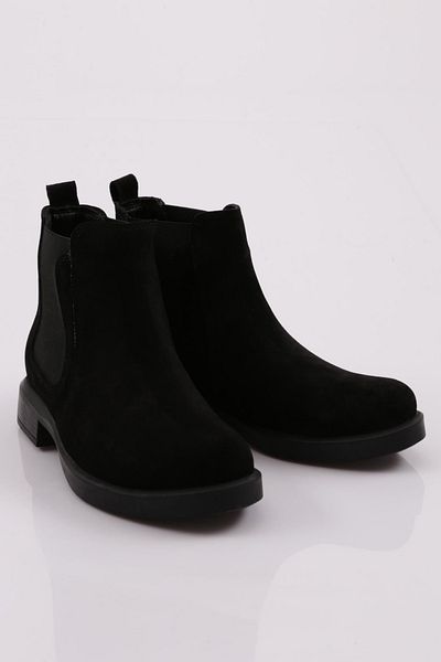 DGN 22531 Γυναικείες Stretch Λεπτομερείς Μπότες Μαύρο Suede Γνήσιο δέρμα