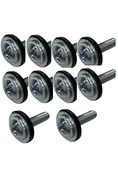 Uygun MOTOSİKLET KAPORTA VİDASI LASTİKLİ 6MM 2.5 CM 10 ADET