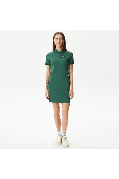 Lacoste Rochie verde cu jumătate de fermoar pentru femei