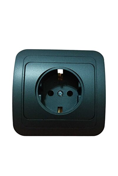 MAKEL TOPRAKLI PRİZ ANTRASİT SİYAH MİMOZA SERİSİ