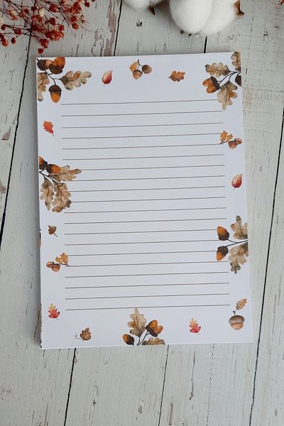 Burak Baskı Tasarım Acorn A5 Notepad - Memopad, Memo Pad and Notebook for Autumn, Winter and New Year