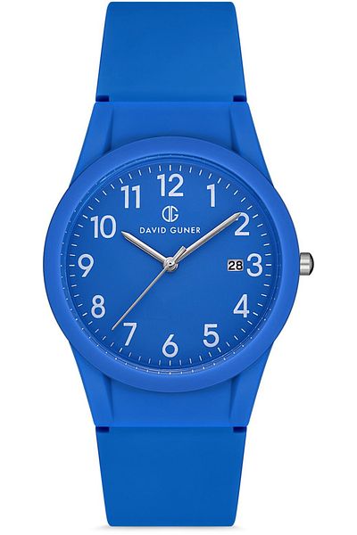 DAVID GUNER Men's Wristwatch Dg-8464Gd-H3 with Blue Coated Blue Dial