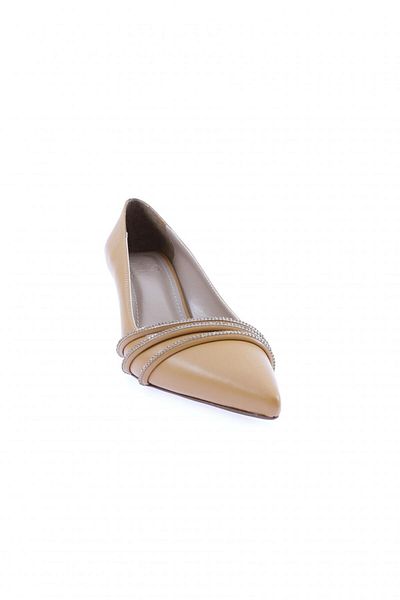 DGN Pantofi cu toc pentru femei Row Silver Stone cu vârf ascuțit, muștar 43262821