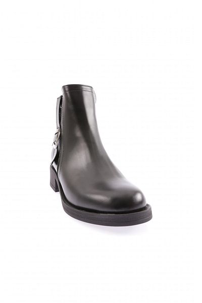 DGN Black Snake Print Women's Boots - Buckle and Low Heel