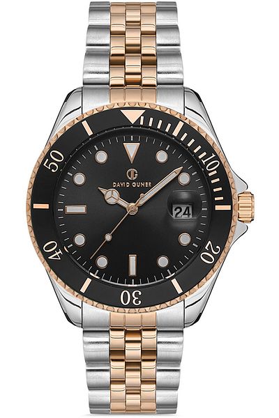DAVID GUNER Rose White Coated Black Dial Men's Watch Dg-8230Ga-E2