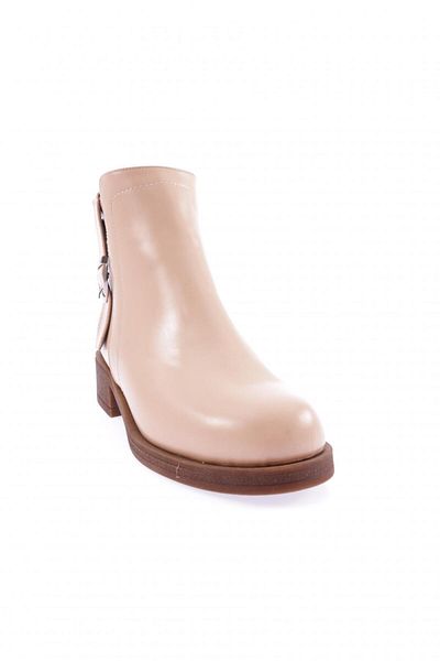 DGN Women's Buckle Low Heel Boots Nude Nude Snake 51123275
