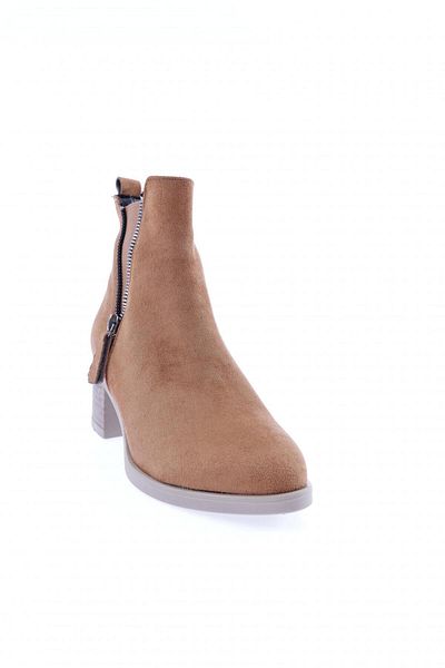 DGN Γυναικείες μπότες με φερμουάρ Tan Suede 1011103275