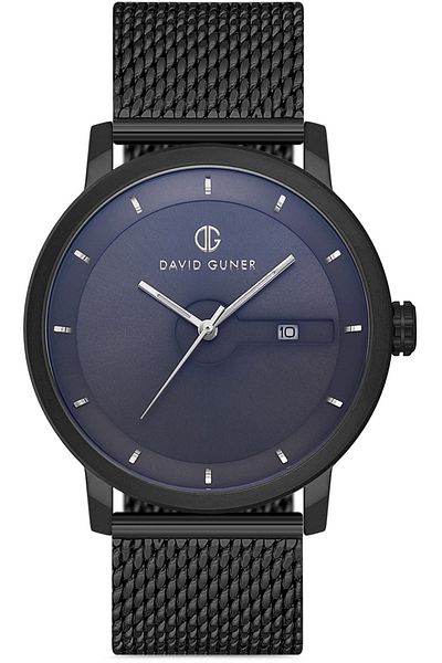DAVID GUNER Gun Coated Blue Dial Men's Watch Dg-8292Gc-V3