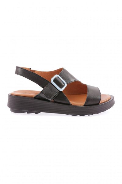 DGN Women's Ankle Belt Detailed Zenne Sandals Black Genuine Leather 86732110