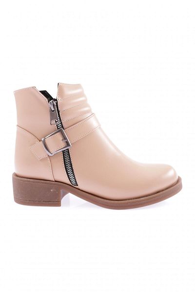 DGN Γυναικείες μπότες με τακούνι Nude Color - Με ζώνη 51153275