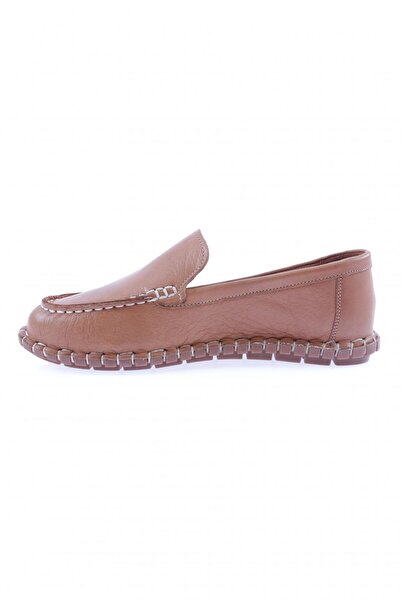 DGN Kadın Dikiş Detaylı Loafer Ayakkabı Taba 71432110