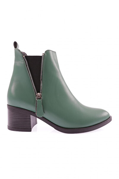 DGN Women's Zippered Heeled Boots Green 1011103275