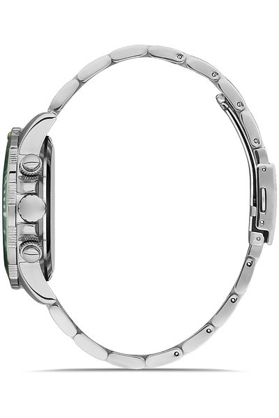 DAVID GUNER Silver Coated Green Dial Men's Watch Dg-8376Ga-A10