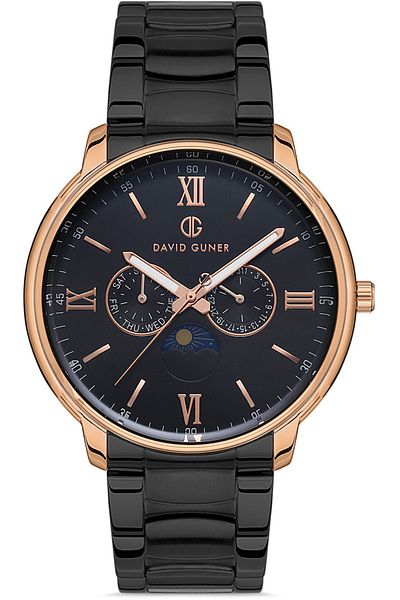 DAVID GUNER Rose Black Coated Black Dial Men's Watch Dg-8399Ga-R2