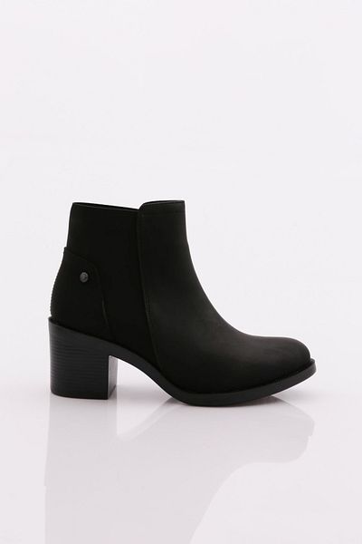 DGN Women's Heeled Boots with Elastic Sides Black 53663138
