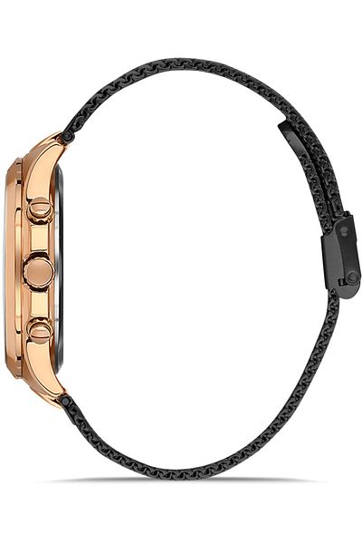 DAVID GUNER Rose Black Coated Black Dial Men's Wristwatch Dg-8385Gc-R2
