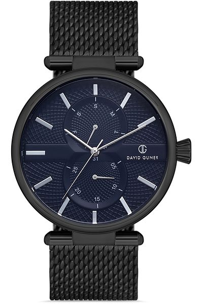 DAVID GUNER Gun Coated Blue Dial Men's Wristwatch Dg-8284Gc-V3