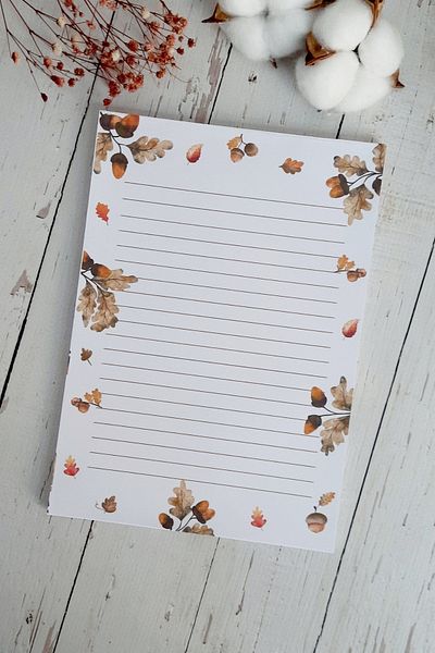 Burak Baskı Tasarım Acorn A5 Notepad - Memopad, Memo Pad and Notebook for Autumn, Winter and New Year