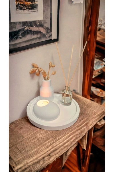 Akronis Home Konik Vazo Bebek Pudrası Oda Kokusu Ve Tealight Mumluk