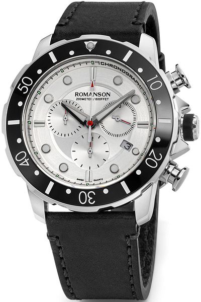 Romanson Al9A11Hmbwas2W Sapphire Glass Swiss Quartz Steel Case Chronometer Calendar Men's Wristwatch