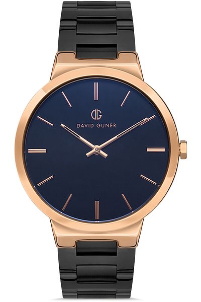DAVID GUNER Rose Black Coated Black Dial Men's Wristwatch Dg-8321Ga-R2