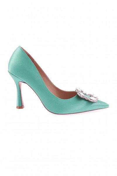 DGN 9052-23Y Women's Pointed Toe Crystal Stone Heeled Shoes