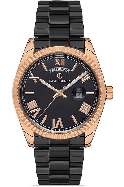 DAVID GUNER Rose Black Coated Black Dial Men's Watch Dg-8329Ga2-R2