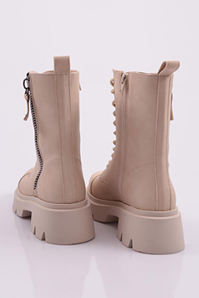 DGN Χοντρή σόλα μεσαίου μεγέθους Γυναικείες Μπότες Μπεζ 611083138