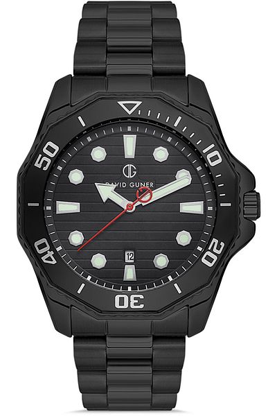 DAVID GUNER Black Dial with Black Coating Men's Watch Dg-8394Ga-G2