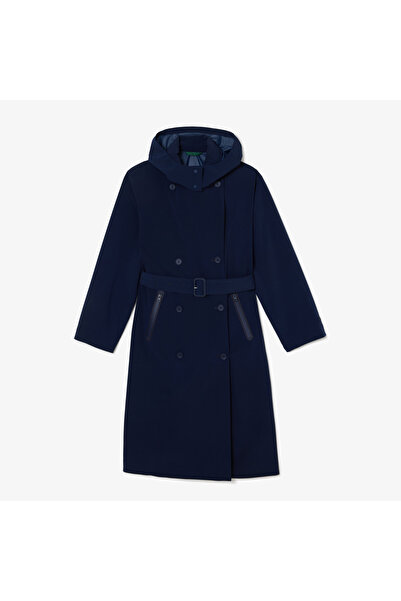 Lacoste Kadın Kapüşonlu Lacivert Trençkot