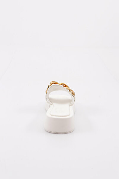 DGN Білі жіночі капці - металева застібка-ланцюжок, товста підошва 95533210