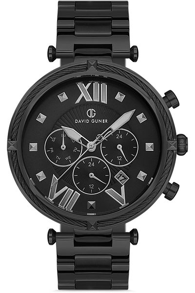 DAVID GUNER Black Coated Black Dial Men's Wristwatch Dg-8273Ga-G2