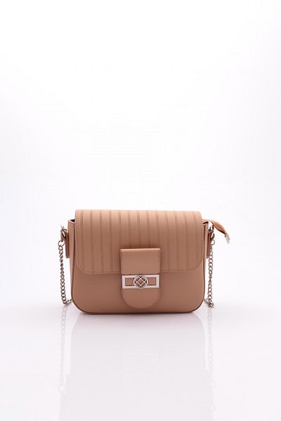 DGN Nude Colored Women's Chain Shoulder Bag with Strap 411103279