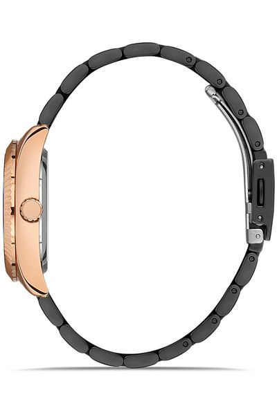 DAVID GUNER Rose Black Coated Black Dial Women's Watch Dg-8385La-R2